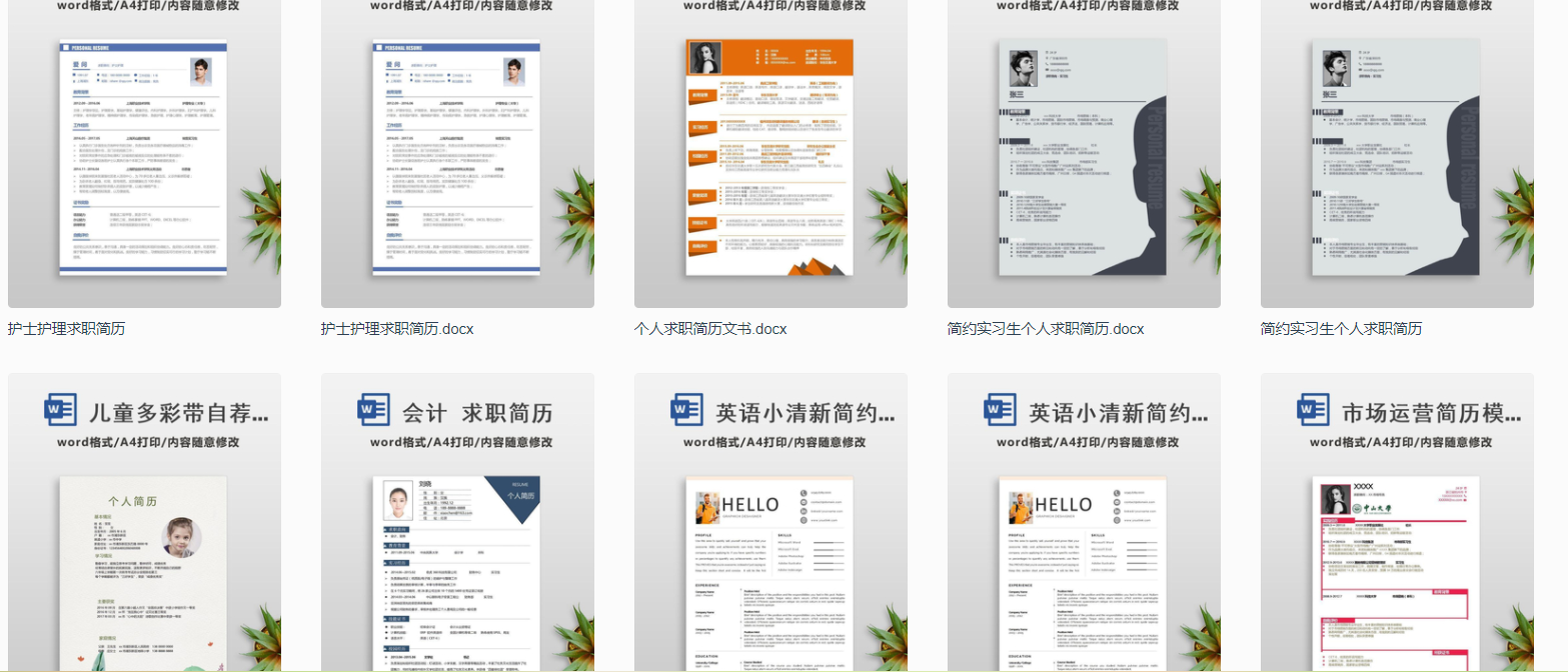 福昕云模板多種格式的簡(jiǎn)歷模板，滿足不同需求的你