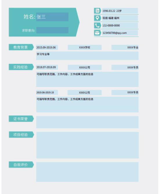 福昕云模板給大家分享官網上目前優(yōu)秀的簡歷思路