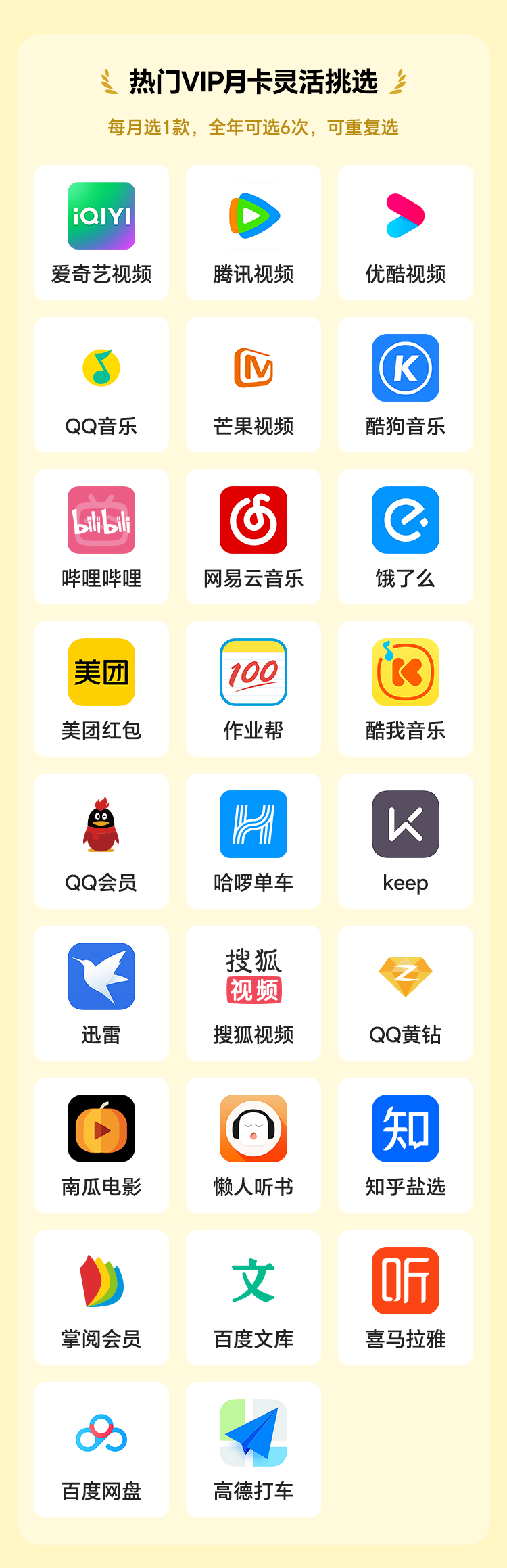 告別選擇困難！每月一次，騰訊、愛(ài)奇藝、芒果隨便挑！